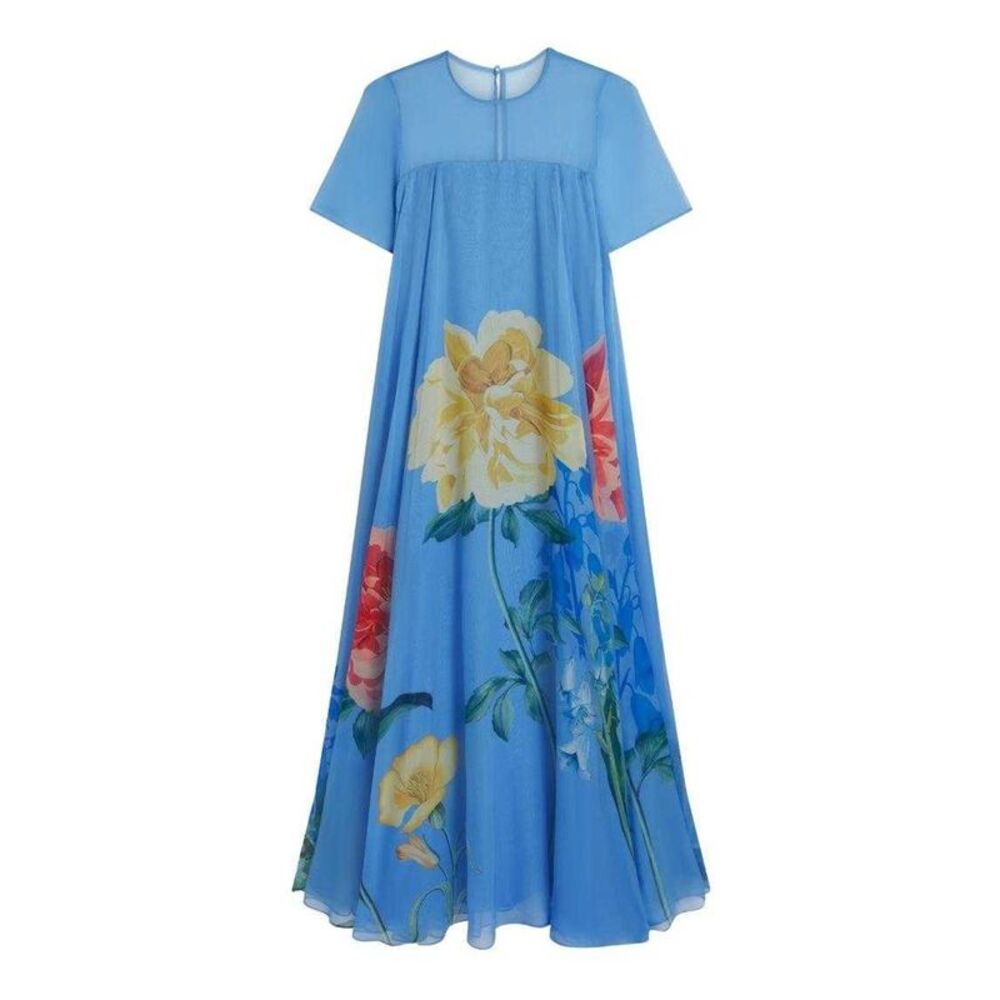 Ted Baker Womens/Ladies Marie Capped Sleeved Maxi Dress / Mid Blue